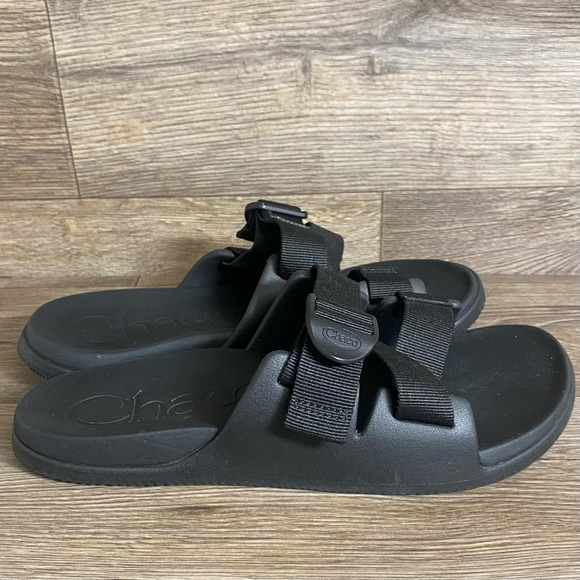 Chaco Chillos Slide Sandal W9 Black Lightweight Arch Support Gorpcore Comfy - Picture 2 of 6